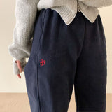 ナッピングエンブロイダリー2WAYジョガーパンツ / [Bellied made] napping embroidery two-way jogger pants