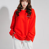 Oversize Back Line Sweat shirt Red (6600736243830)