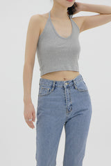 クロップドホルターネックスリーブレス / Cropped halterneck sleeveless (3color)