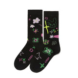ウィティーバニープラネットソックス / WITTY BUNNY PLANET SOCKS [BLACK]