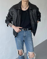 イーノックスクエアウィンクルレザージャケット / ENOC Square Winkle Leather Jacket (2 colors)