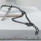 ソリッド クロス ネックレス / [BLESSEDBULLET]soild cross necklace_MEDIUM/LARGE_dark silver/antique gold