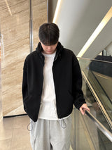 Unisex high neck hood zip-up