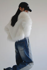 ホワイトファージャケット/white fur jacket