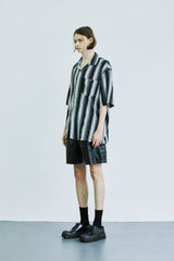 アイロ グランジ ストライプ ジャージ シャツ / airo grunge stripe jersey shirt black