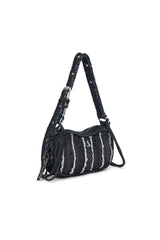 デニムカットオフショルダーバッグ / DENIM CUT-OFF SHOULDER BAG (BLACK)