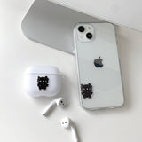 ブラック - ワン コジル サムキャット カップル AirPods Case_マット