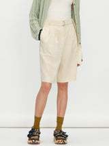 Two tuck half pants - Navy (6699531042934)