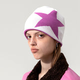 リバーシブルスタージャカードニットビーニー / REVERSIBLE STAR JACQUARD KNIT BEANIE