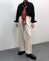 MO マーベルスカーフアイレットシャツ / MO Marvel Scarf Eyelet Shirt (3 colors)