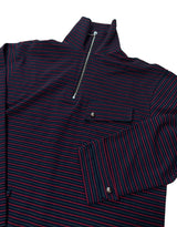 High neck striped sleeves