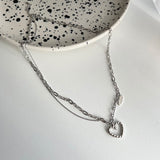 2ラインチェーンキッチュヒップハートネックレス/havo Bold, two-line chain, kitsch, hip, heart necklace
