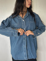 Bold denim loose fit shirt