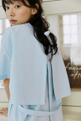 layered ribbon onepiece sky blue