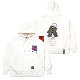 22トイオーバーサイズヘビースウェットフーディー/22 TOY OVERSIZED HEAVY SWEAT HOODIE BLACK / WHITE IVORY