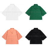 YM クリースクロップドシャツ / YM Crease Cropped Shirt (4 colors)