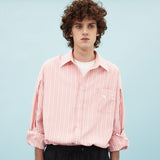 オープンスリーブストライプシャツ / Open sleeve stripe shirts
