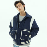 ダブルポケットバーシティーダックウダウンパデッドジャケット / Double pocket varsity duck down padded jacket