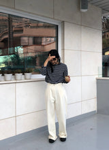 フェミニンコットンワイドピンタックパンツ