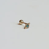 [シングルピアス] 14K ゴールドグリーンピアス / [single earring]14K gold green piercing