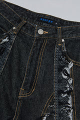Wind Vagabond Denim Pants Black