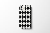(matte) Black argyle check Phone Case