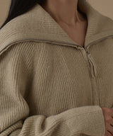 SAILOR COLLAR ZIP UP KNIT