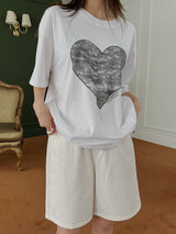ブラックハートショートスリーブTシャツ / Black Heart Short Sleeve T-shirt (3color)