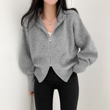 2WAYウールニットジップアップ/two-way wool knit zip-up