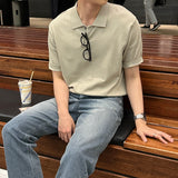 オンスリネン3ボタンカラー半袖ニットウェア / Oz Linen 3 Button Collar Short-Sleeved Knitwear (5 colors)