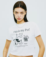 ディスイズマイペットクロップTシャツ/THIS IS MY PET CROP TSHIRT-WHITE
