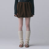 FLEECE VOLUME SKIRT, BROWN