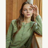 100%cashmere steel button pocket cardigan_olive green (6653780131958)