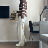LMN High Twisted Doughnut Patterned Zip-Up Half Turtleneck Knitwear (4 colors)