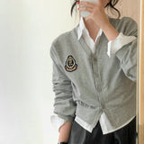 [5color] Teen Wapen Embroidery Cardigan