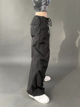 グロッシーピンタックパラシュートパンツ/[High quality] 868. Glossy pintuck para-suit pt (2color)