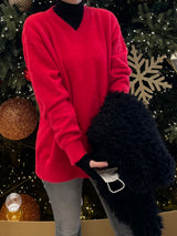 Bright V neck knit