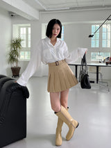 ベディ ベルト プリーツ スカート / Bedy Belt Pleated Skirt (3color)