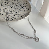 2ラインチェーンキッチュヒップハートネックレス/havo Bold, two-line chain, kitsch, hip, heart necklace