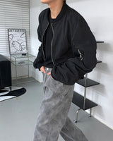 SI クロップドシャーリングアビエーションジャンパー / SI Cropped Shirring Aviation Jumper (2 colors)