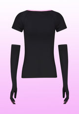 ROUND NECKLINE TOP WITH GLOVES (6624149733494)