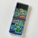 Dino sticker Zflip3 Jellyhard Case (6678723788918)
