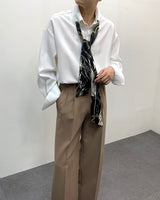 MO マーベルスカーフアイレットシャツ / MO Marvel Scarf Eyelet Shirt (3 colors)