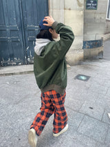 プラハディープカラーチェックパンツ