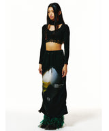 221-SHIRRING GRAPHIC LONG-SKIRT(NONE-FLEECE) (6677538537590)