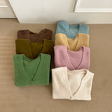[7color/guaranteed color] Milk Tea Angora V-neck cardigan