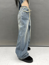 ジェンダメージワイドデニムパンツ/[High quality] 790. Jen damage wide denim pt