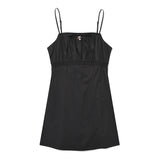 チェリーシャーリングノースリーブミニドレス / CHERRY SHIRRING SLEEVELESS MINI DRESS [CHARCOAL]