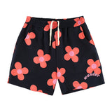 Pink flower pattern Shorts [Navy] (6535252082806)