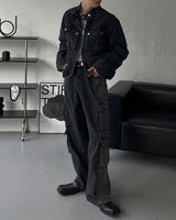 OWN Pantheon Solid Cargo Pocket Denim Pants (2 colors)
